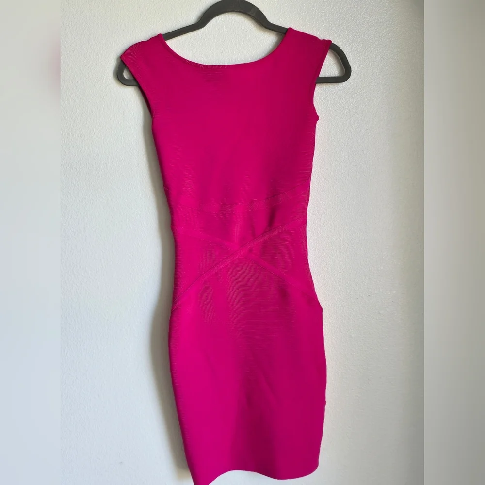 Marciano Pink Sheath Dress Asymmetrical Neckline - Picture 7 of 9